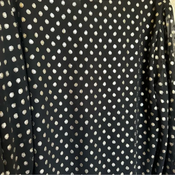 NWT Meritt Black Metallic Polka Dot Blouse 1x - Picture 4 of 7